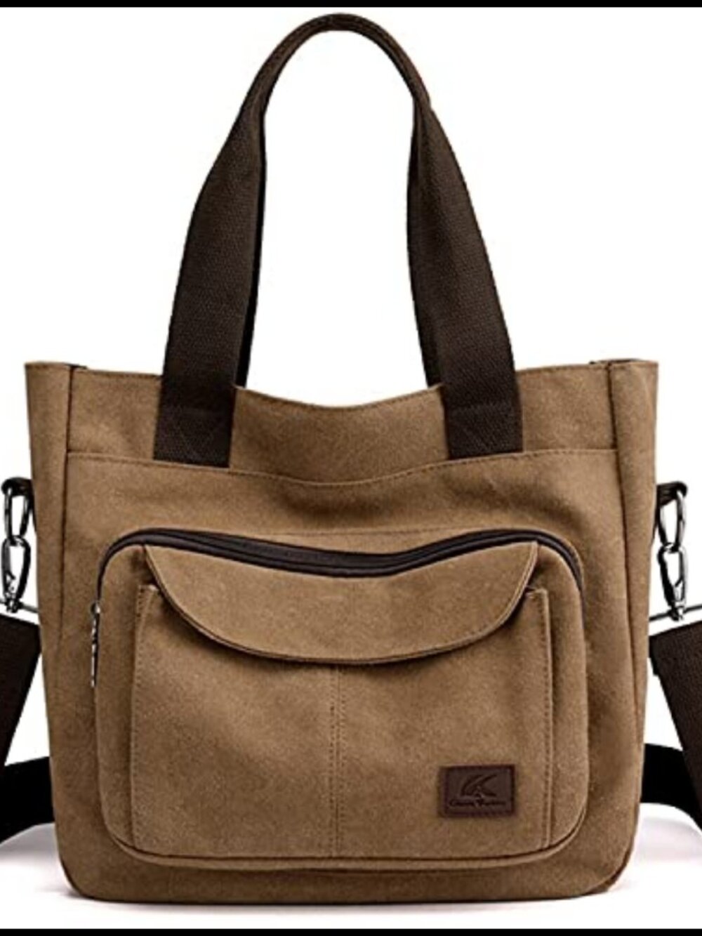 Canvas Tote Purse Crossbody Shoulder Bag Multi-Pocket Top Handle Work